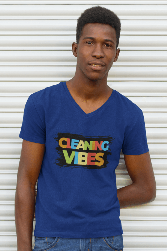 Cleaning Vibes Savvy Cleaner Funny Cleaning Shirts Premium V-Neck T-Shirt