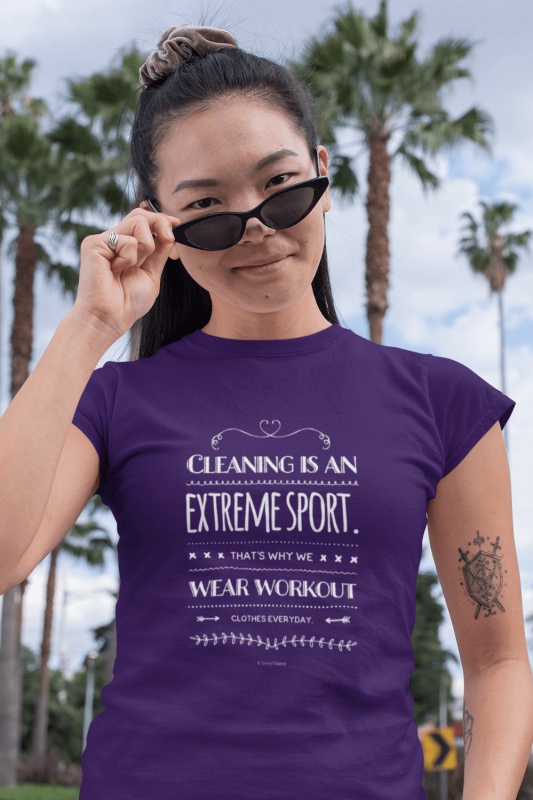 Cleaning is An Extreme Sport Savvy Cleaner Funny Cleaning Shirts Women's Standard Tee