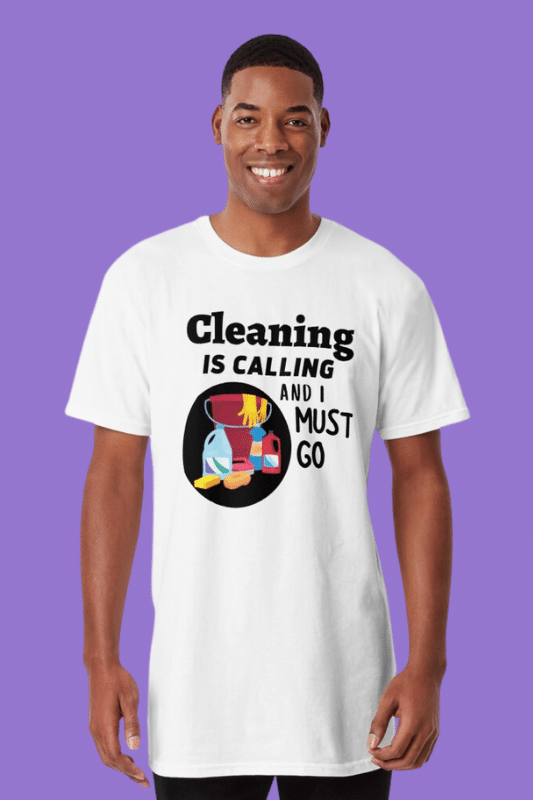 Cleaning is Calling Savvy Cleaner Funny Cleaning Shirts Long Tee