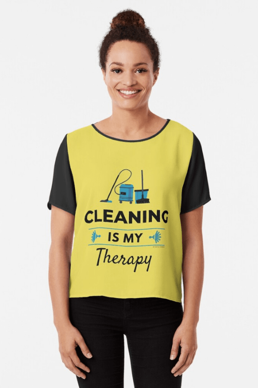 Cleaning is My Therapy Savvy Cleaner Funny Cleaning Shirts Chiffon Top