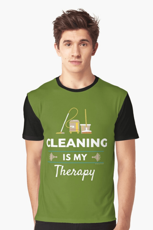 Cleaning is My Therapy Savvy Cleaner Funny Cleaning Shirts Classic Graphic Tee