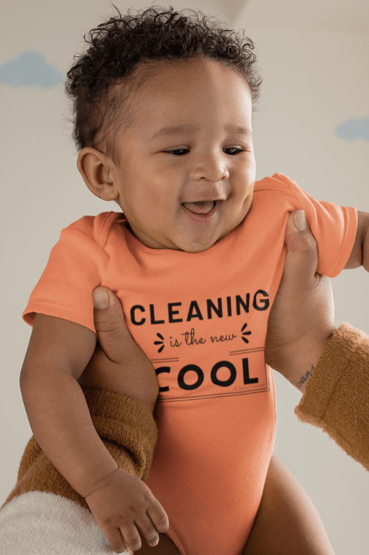 Cleaning is the New Cool, Savvy Cleaner Funny Cleaning Shirts, Baby Premium Onesie