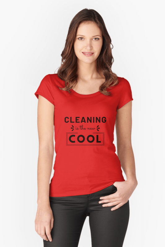 Cleaning is the New Cool, Savvy Cleaner Funny Cleaning Shirts, Scooped Neck Shirt