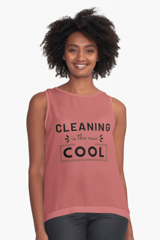 Cleaning is the New Cool, Savvy Cleaner Funny Cleaning Shirts, Sleeveless Shirt