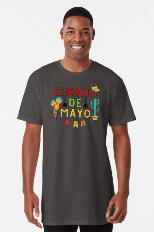 Cleano De Mayo Savvy Cleaner Funny Cleaning Shirts Long T-Shirt