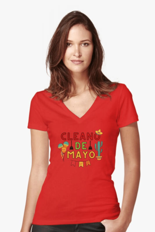 Cleano De Mayo Savvy Cleaner Funny Cleaning Shirts V-Neck T-Shirt