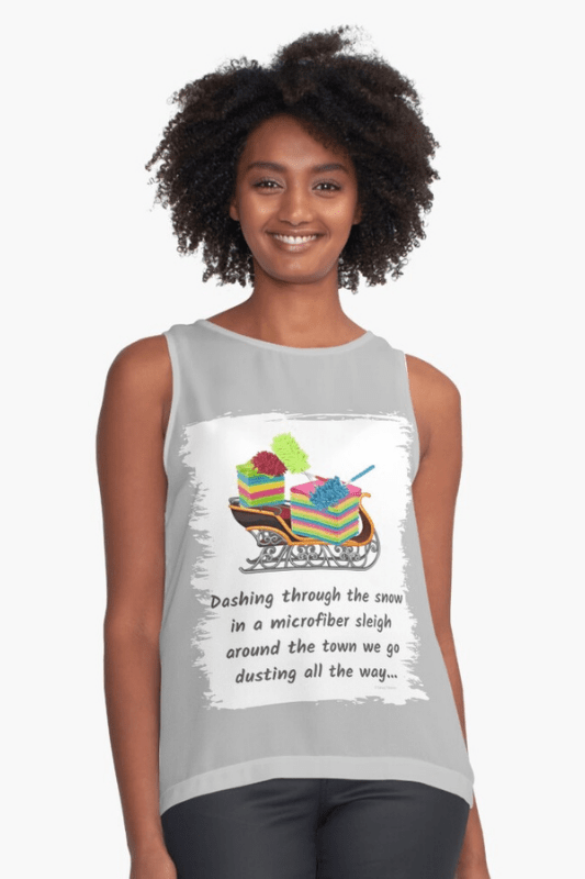 Dusting All The Way Savvy Cleaner Funny Cleaning Shirts Sleeveless Top