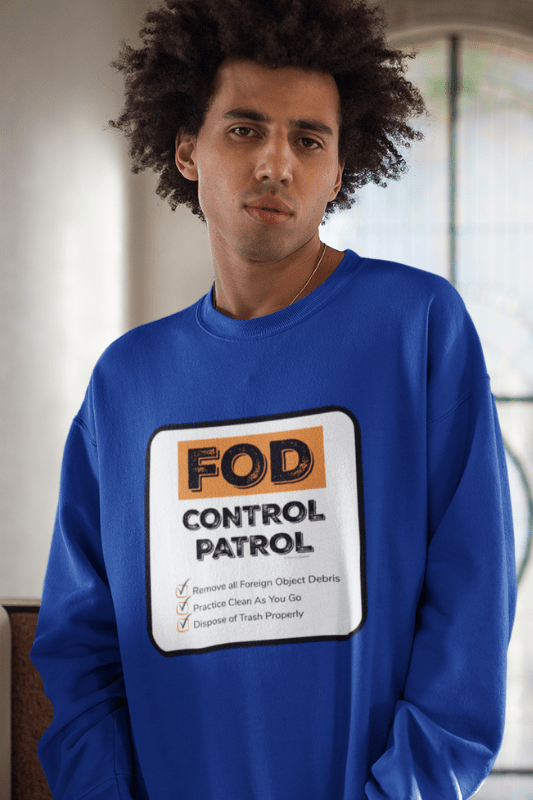 FOD Control Patrol, Savvy Cleaner Funny Cleaning Shirts, Classic Crewneck Sweatshirt