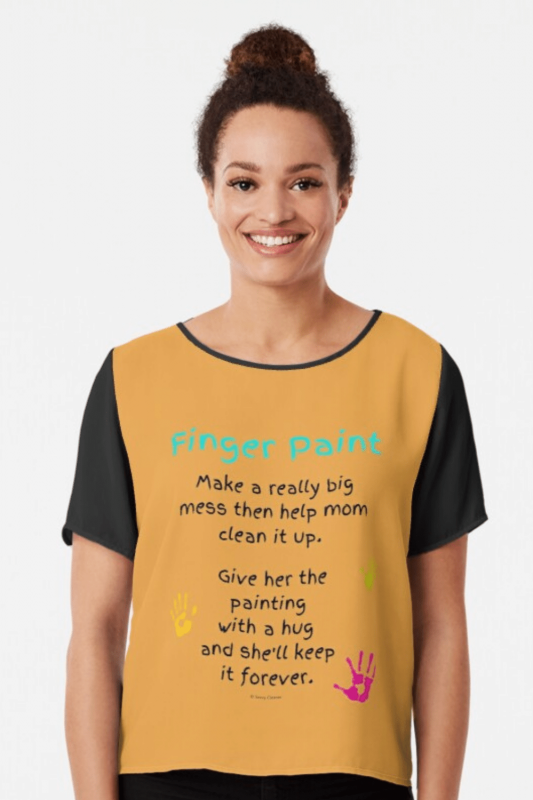 Finger Paint Savvy Cleaner Funny Cleaning Shirts Chiffon Top