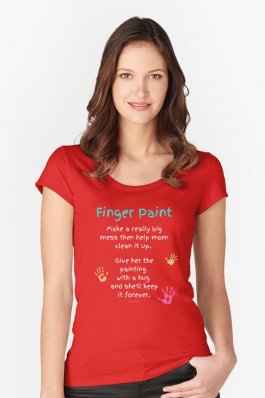 Finger Paint Savvy Cleaner Funny Cleaning Shirts Fitted Scoop T-Shirt
