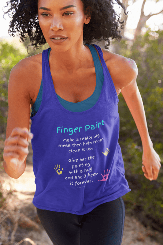 Finger Paint Savvy Cleaner Funny Cleaning Shirts Women's Flowy Tank Top
