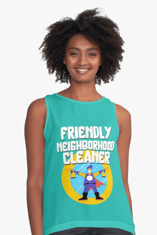 Friendly Neighborhood Cleaner Savvy Cleaner Funny Cleaning Shirts Sleeveless Top