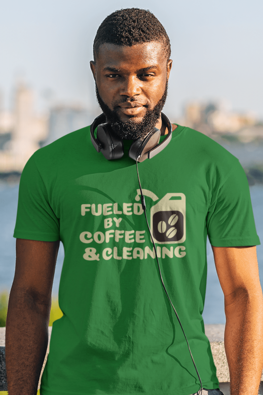 Fueled by Coffee Dark Savvy Cleaner Funny Cleaning Shirts Men's Standard T-Shirt