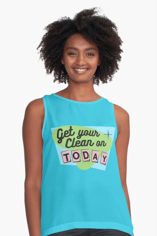 Get Your Clean On Savvy Cleaner Funny Cleaning Shirts Sleeveless Top