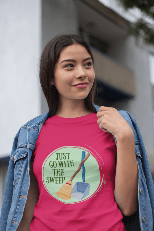 Go With the Sweep Savvy Cleaner Funny Cleaning Shirts Women's Classic T-Shirt