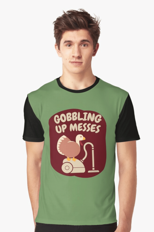 Gobbling Up Messes Savvy Cleaner Funny Cleaning Shirts Graphic T-Shirt
