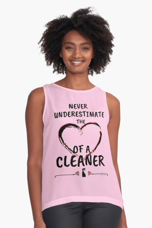 Heart Of A Cleaner Savvy Cleaner Funny Cleaning Shirts Sleeveless Top