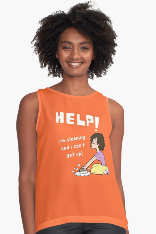 Help I'm Cleaning Savvy Cleaner Funny Cleaning Shirts Sleeveless Top