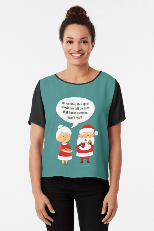 House Cleaners Aren't Real Savvy Cleaner Funny Cleaning Shirts Chiffon Top