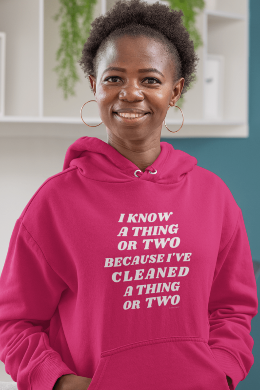 I Know A Thing Or Two Savvy Cleaner Funny Cleaning Shirts Classic Pullover Hoodie