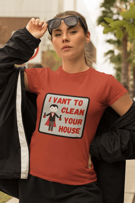 I Vant to Clean Your House Savvy Cleaner Funny Cleaning Shirts Boyfriend Tee