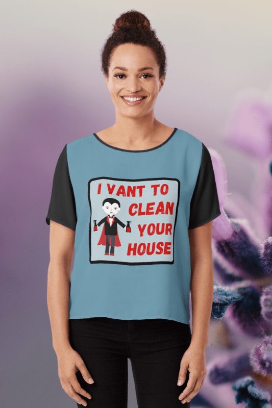 I Vant to Clean Your House Savvy Cleaner Funny Cleaning Shirts Graphic Tee