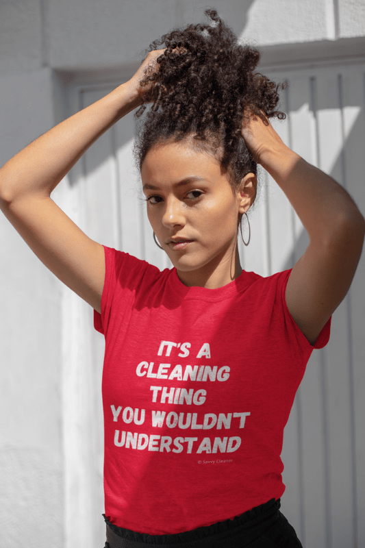 It's a Cleaning Thing, Savvy Cleaner, Funny Cleaning Shirts, Womans Boyfriend T-Shirt
