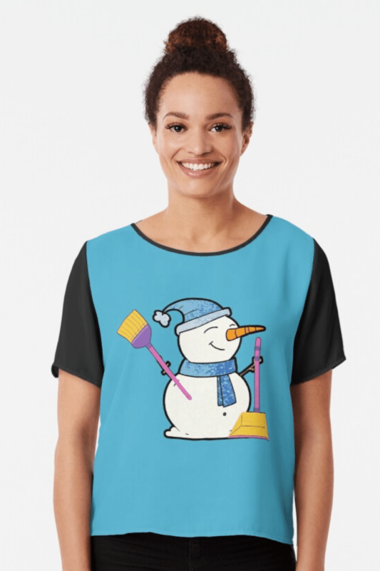 Janitor Snowman Savvy Cleaner Funny Cleaning Shirts Chiffon Top