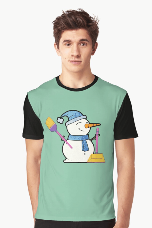 Janitor Snowman Savvy Cleaner Funny Cleaning Shirts Graphic Tee