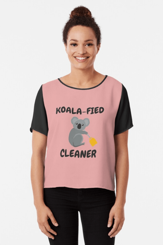 Koalafied Cleaner Savvy Cleaner Funny Cleaning Shirts Chiffon Top