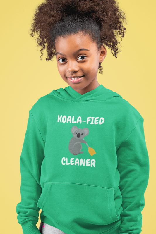 Koalafied Cleaner Savvy Cleaner Funny Cleaning Shirts Kids Classic Pullover Hoodie