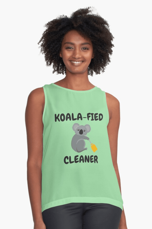 Koalafied Cleaner Savvy Cleaner Funny Cleaning Shirts Sleeveless Top