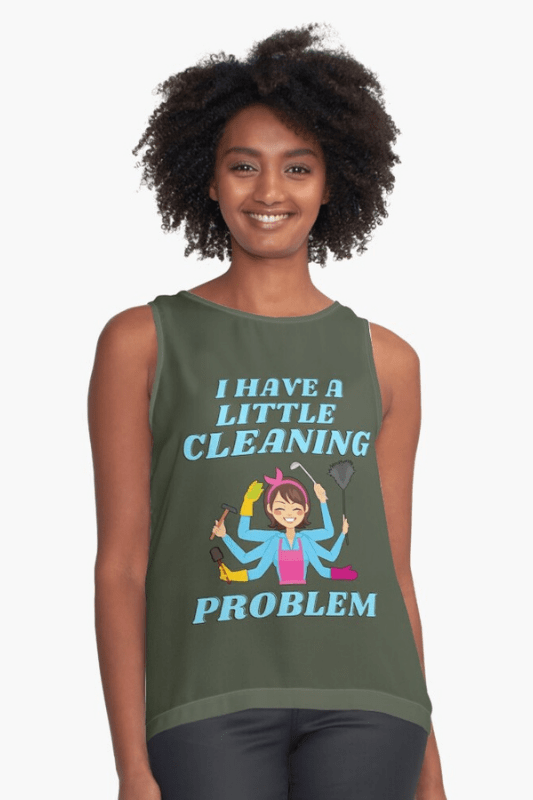 Little Cleaning Problem Savvy Cleaner Funny Cleaning Shirts Sleeveless Top