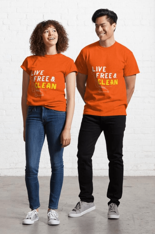 Live Free and Clean, Savvy Cleaner Funny Cleaning Shirts Classic T-shirt