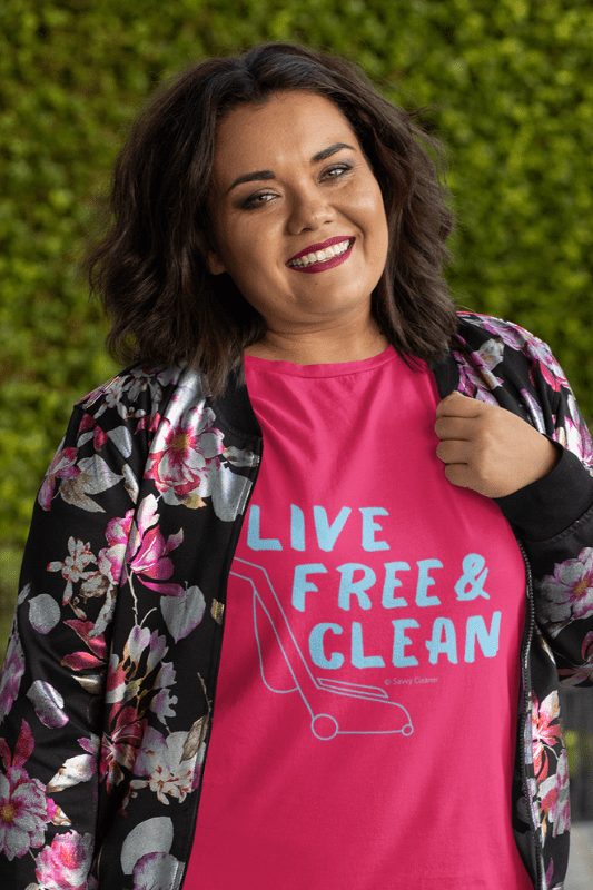 Live Free and Clean, Savvy Cleaner Funny Cleaning Shirts, Women's Classic T-Shirt