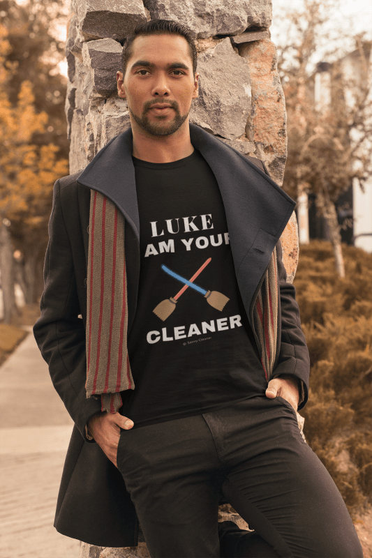 Luke I Am Your Cleaner, Savvy Cleaner T-Shirt, Indian Man in Black