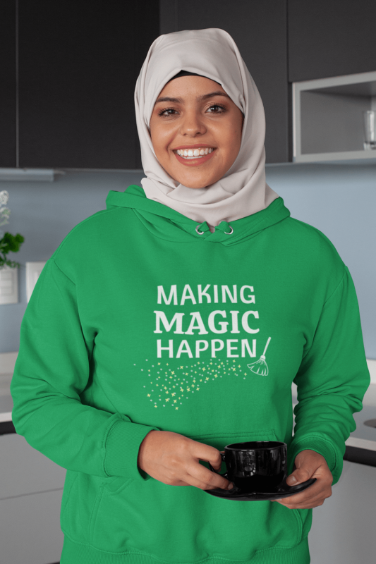 Making Magic Happen Savvy Cleaner Funny Cleaning Shirts Classic Pullover Hoodie