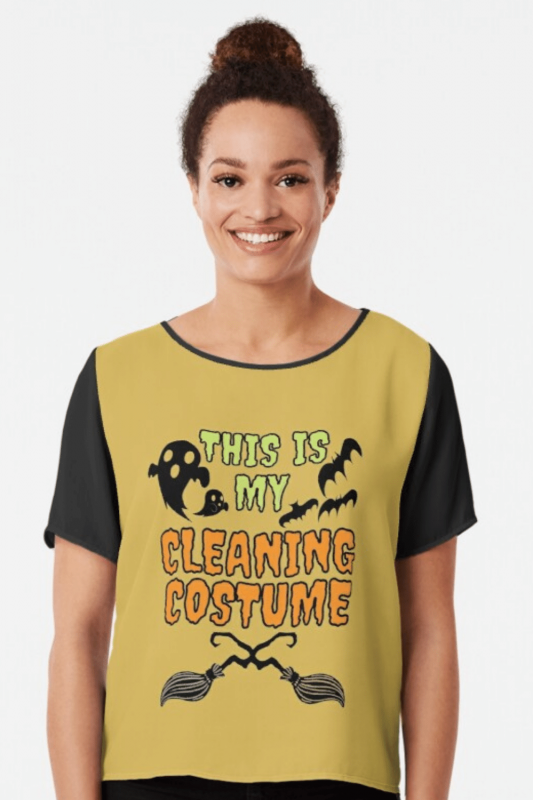 My Cleaning Costume Savvy Cleaner Funny Cleaning Shirts Chiffon Top