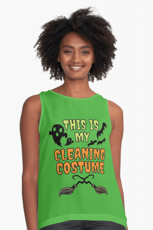 My Cleaning Costume Savvy Cleaner Funny Cleaning Shirts Sleeveless Top
