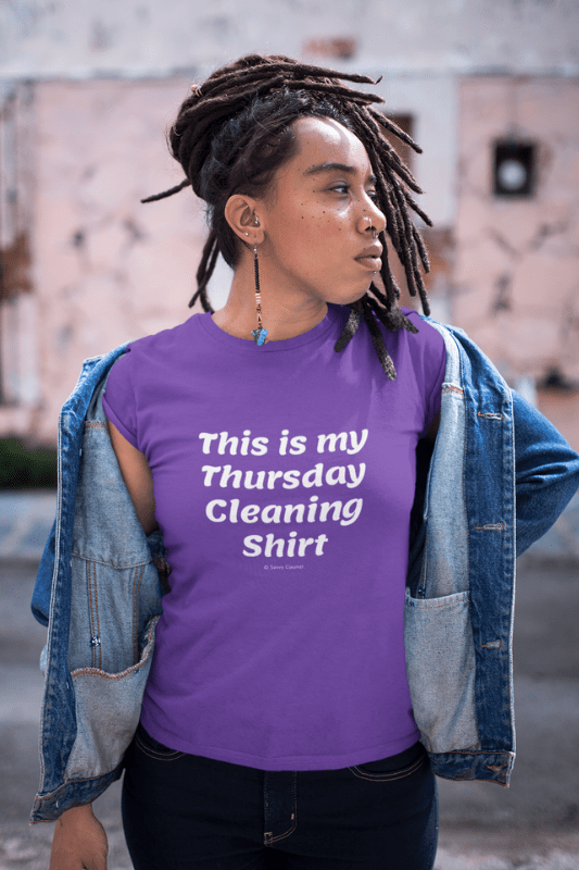 My Thursday Cleaning Shirt, Savvy Cleaner Funny Cleaning Shirts, Women's Boyfriend T-Shirt