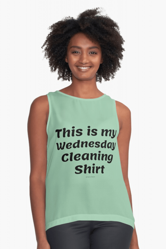 My Wednesday Cleaning Shirt, Savvy Cleaner Funny Cleaning Shirts, Sleeveless Shirt