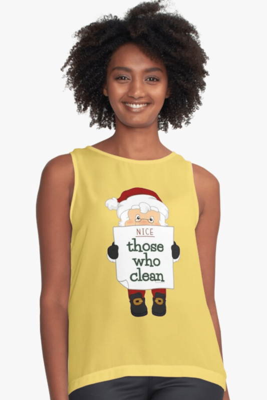 Nice List Savvy Cleaner Funny Cleaning Shirts Sleeveless Top