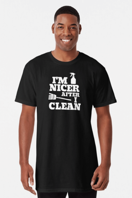 Nicer When I Clean Savvy Cleaner Funny Cleaning Shirts Long Tee