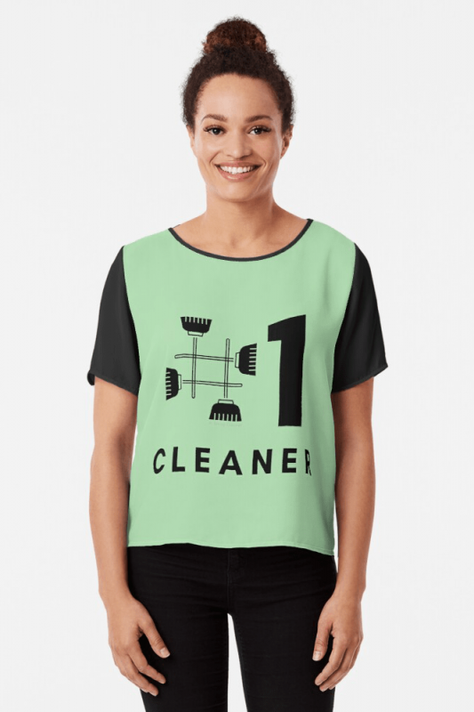 No 1 Cleaner, Savvy Cleaner Funny Cleaning Shirts, Chiffon Shirt