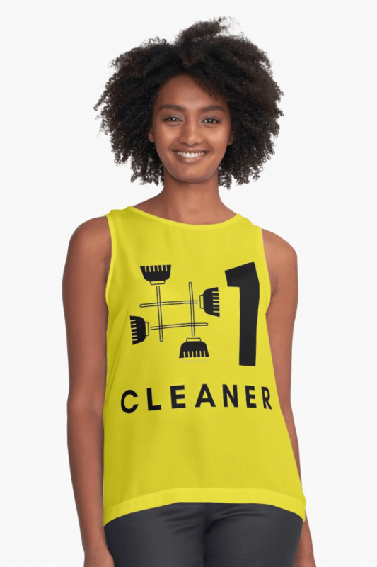 No 1 Cleaner, Savvy Cleaner Funny Cleaning Shirts, Sleeveless Shirt