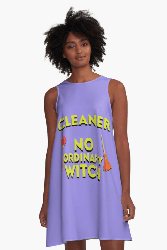 No Ordinary Witch Savvy Cleaner Funny Cleaning Shirts Sleeveless Dress