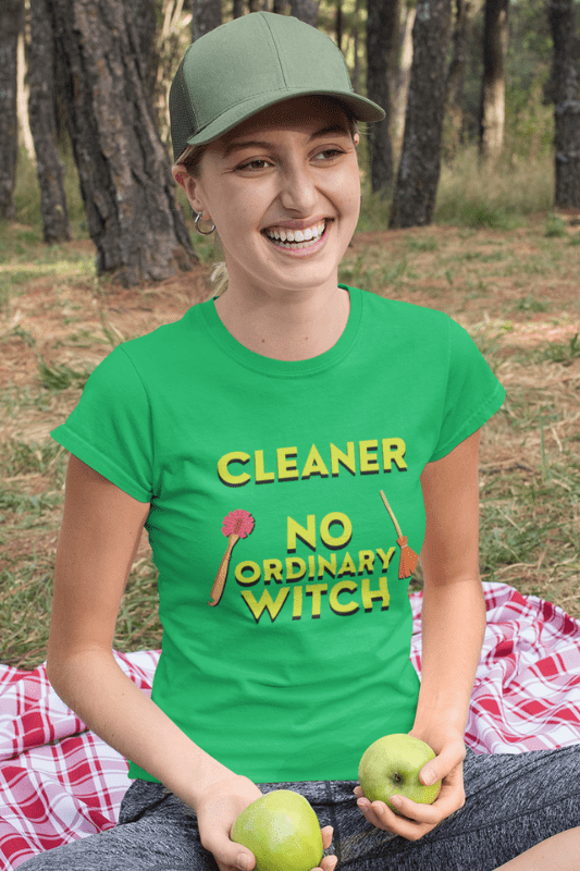No Ordinary Witch, Savvy Cleaner Funny Cleaning Shirts, Women's Boyfriend T-Shirt
