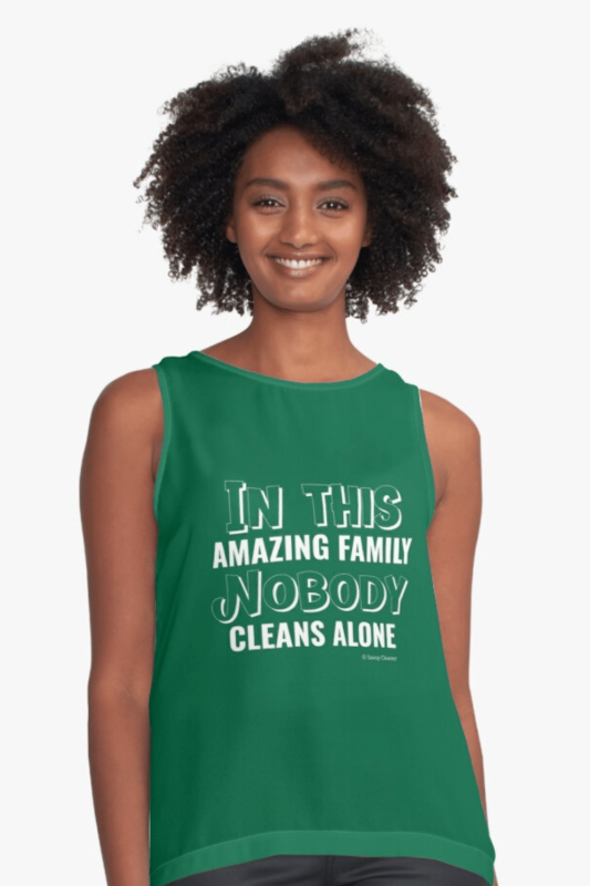 Nobody Cleans Alone Savvy Cleaner Funny Cleaning Shirts Sleeveless Top