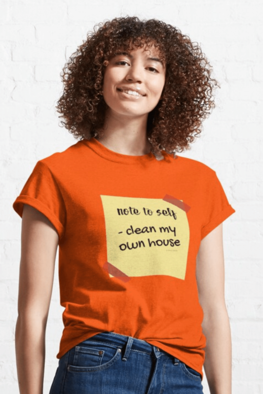 Note to Self Savvy Cleaner Funny Cleaning Shirts Classic T-Shirt