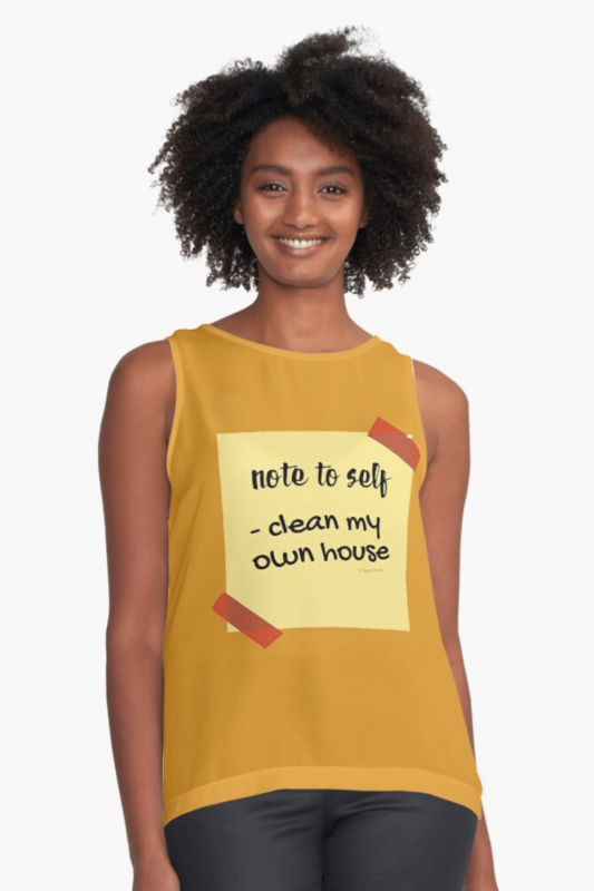 Note to Self Savvy Cleaner Funny Cleaning Shirts Sleeveless Top